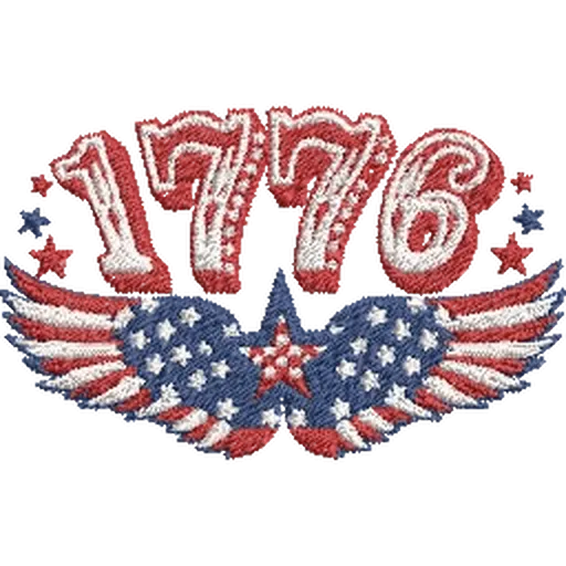 1776-America-USA-Flag - Embroidery Design