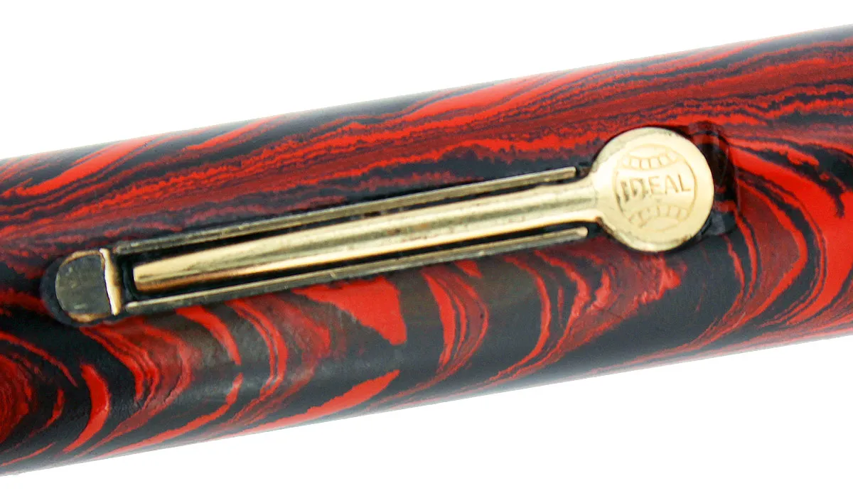 1920s WATERMAN #56 RED RIPPLE XF-BBB  FLEX NIB FOUNTAIN PEN RESTORED