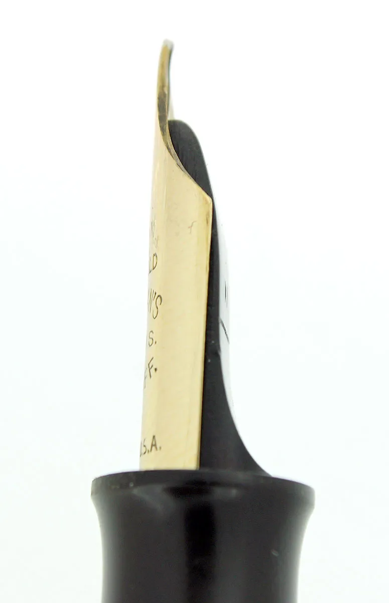 1920s WATERMAN 58 BLACK CHASED HARD RUBBER FOUNTAIN PEN #8 MANIFOLD NIB RESTORED
