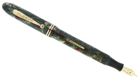 1930s GOLD BOND GREY PEARL FOUNTAIN PEN F-BB SEMI-FLEX NIB RESTORED