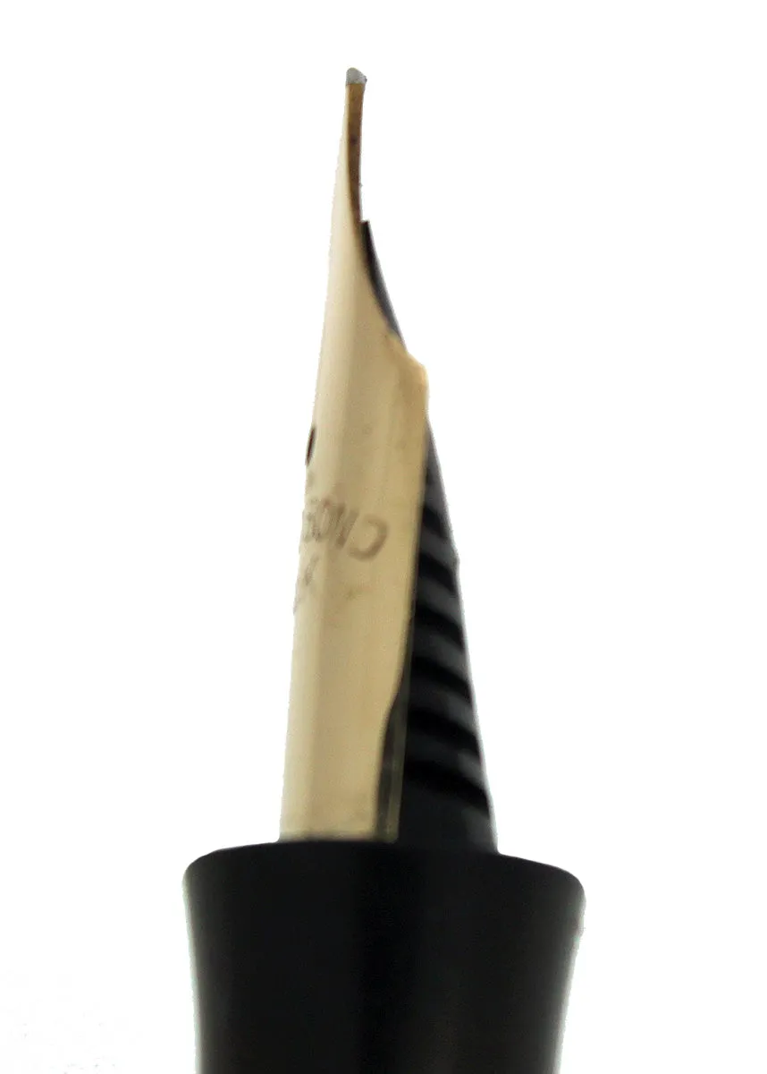 1930s GOLD BOND GREY PEARL FOUNTAIN PEN F-BB SEMI-FLEX NIB RESTORED