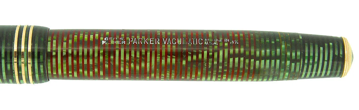 1937 PARKER EMERALD PEARL STANDARD VACUMATIC FOUNTAIN PEN CLEAN TRIM RESTORED