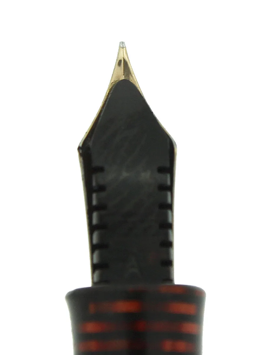 1938 PARKER BURGUNDY PEARL VACUMATIC DOUBLE JEWEL FOUNTAIN PEN RESTORED