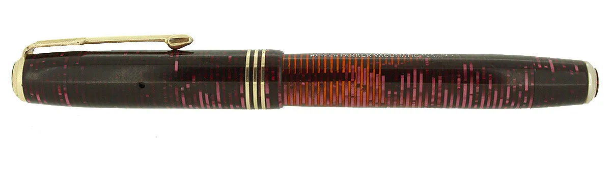 1938 PARKER BURGUNDY PEARL VACUMATIC DOUBLE JEWEL FOUNTAIN PEN RESTORED