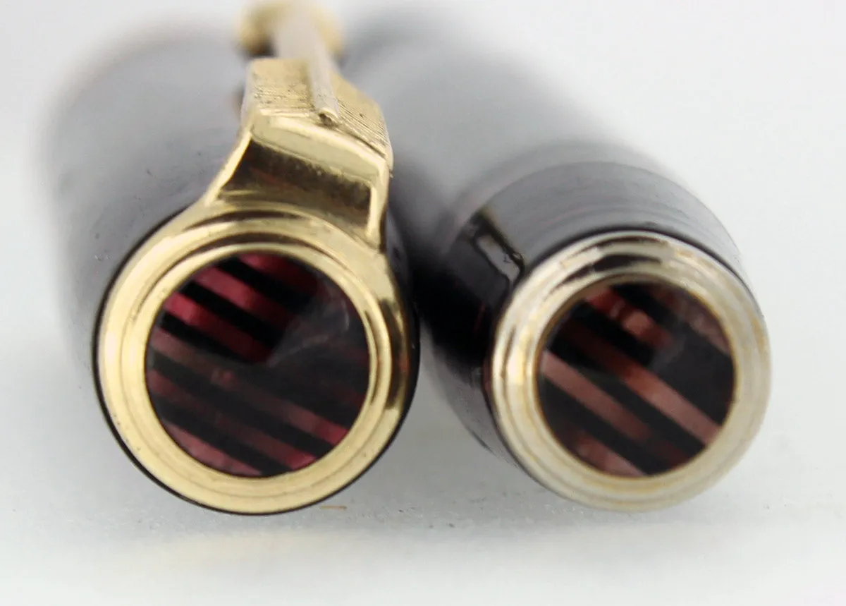 1938 PARKER BURGUNDY PEARL VACUMATIC DOUBLE JEWEL FOUNTAIN PEN RESTORED