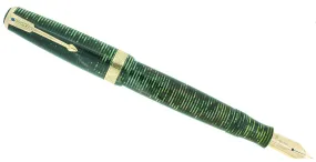 1939 PARKER EMERALD PEARL SENIOR MAXIMA VACUMATIC DJ FOUNTAIN PEN RESTORED