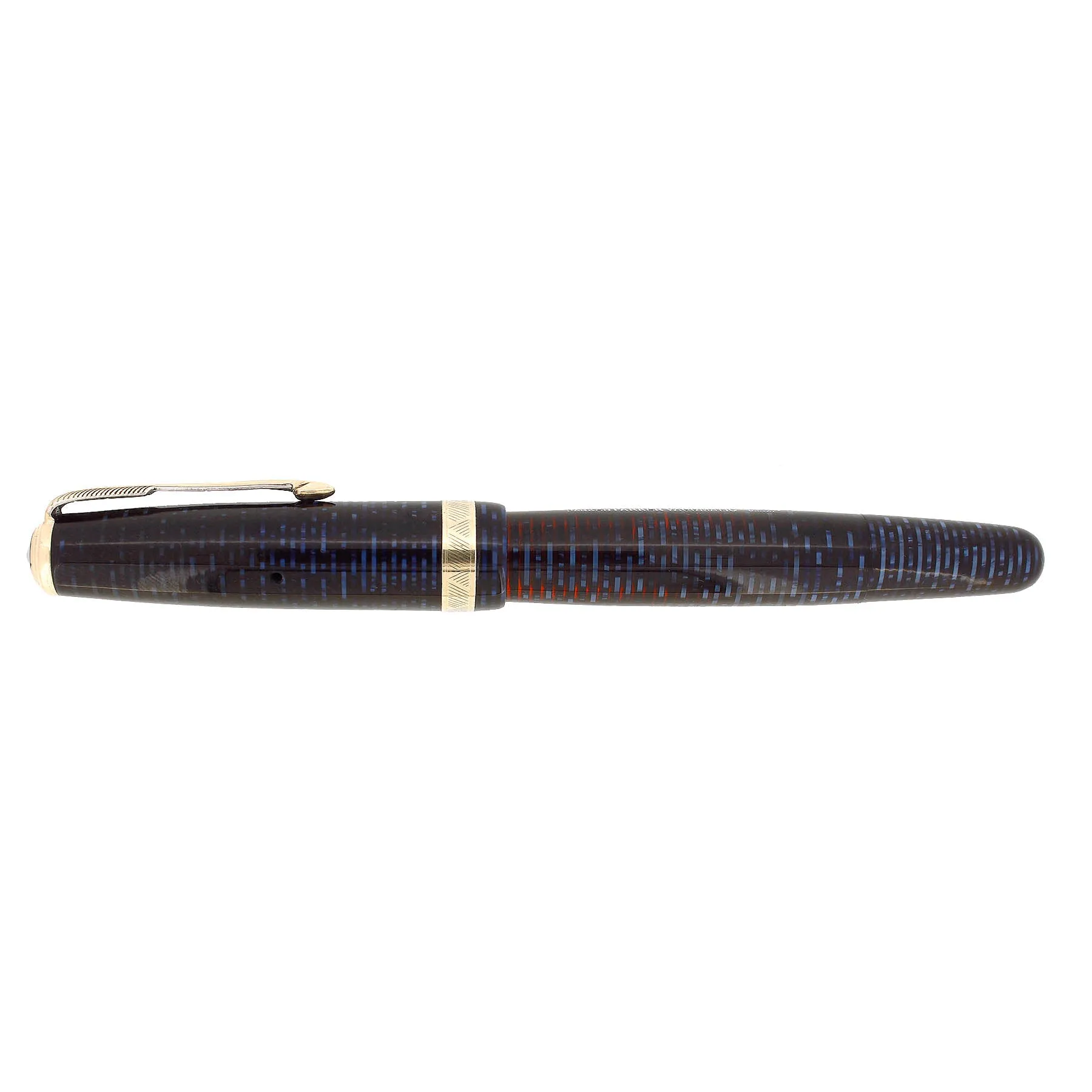 1943 PARKER VACUMATIC AZURE PEARL SINGLE JEWEL MAJOR FOUNTAIN PEN RESTORED
