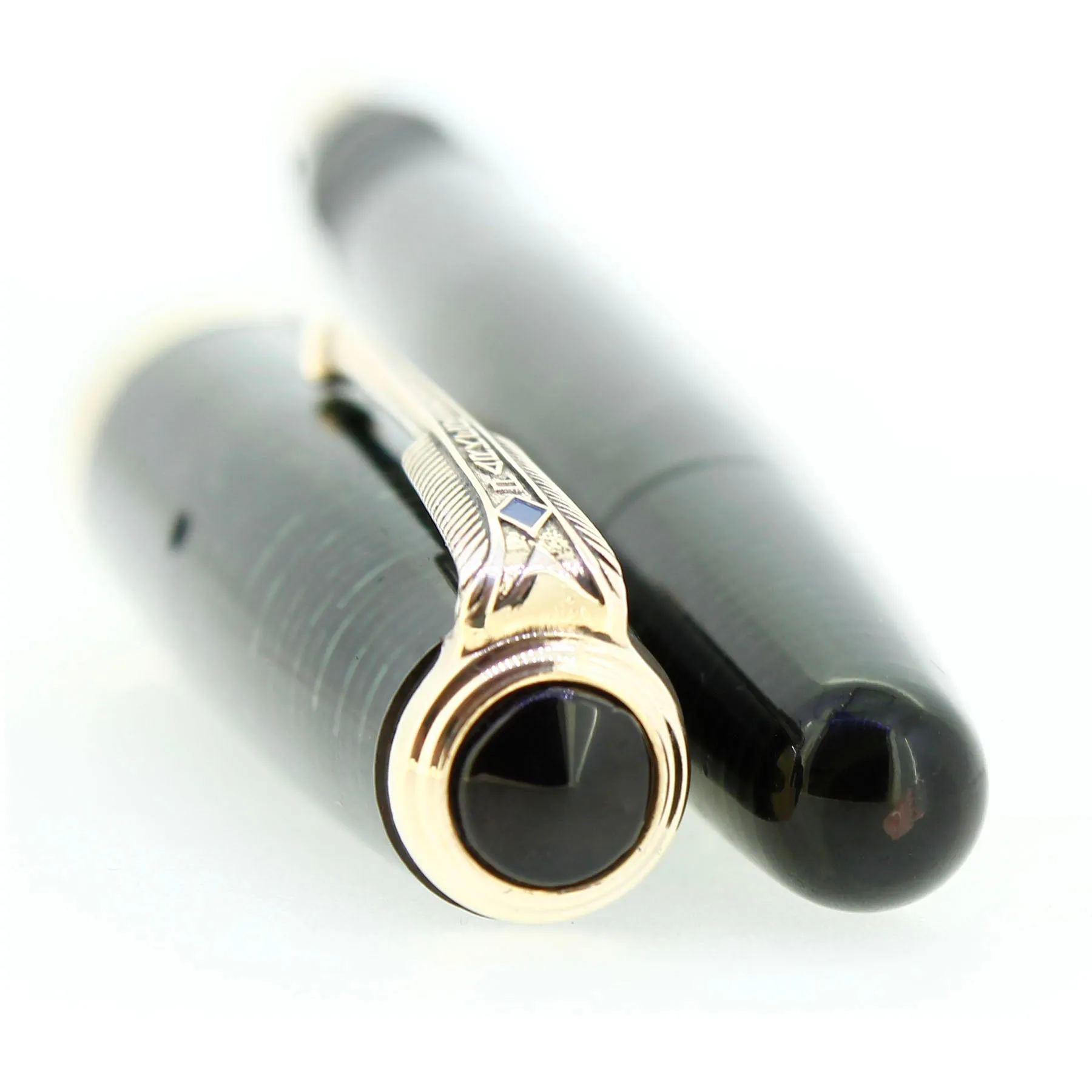 1944 PARKER VACUMATIC EMERALD PEARL SINGLE JEWEL FOUNTAIN PEN RESTORED