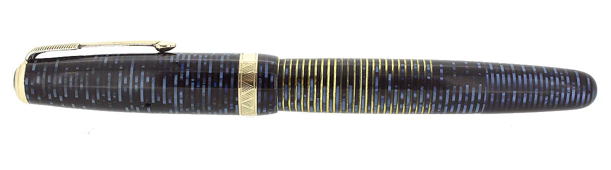 1948 PARKER AZURE PEARL VACUMATIC FOUNTAIN PEN MAJOR SIZE RESTORED NEAR MINT