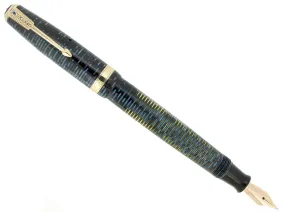 1948 PARKER AZURE PEARL VACUMATIC FOUNTAIN PEN MAJOR SIZE RESTORED NEAR MINT