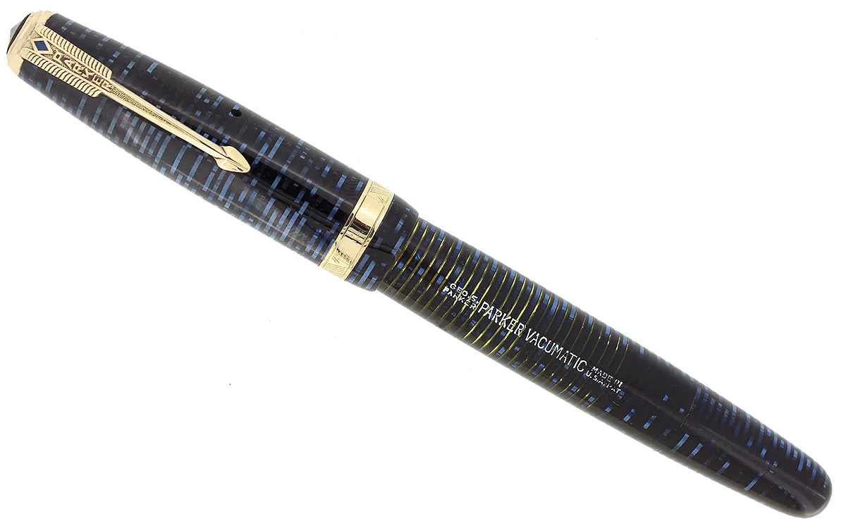 1948 PARKER AZURE PEARL VACUMATIC FOUNTAIN PEN MAJOR SIZE RESTORED NEAR MINT