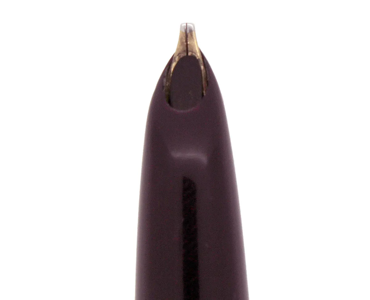 1949 PARKER 51 PLUM AEROMETRIC FOUNTAIN PEN WITH 1.19MM STUB NIB RESTORED