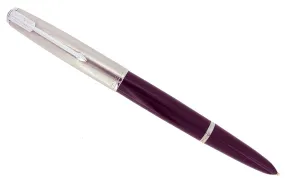 1949 PARKER 51 PLUM AEROMETRIC FOUNTAIN PEN WITH 1.19MM STUB NIB RESTORED