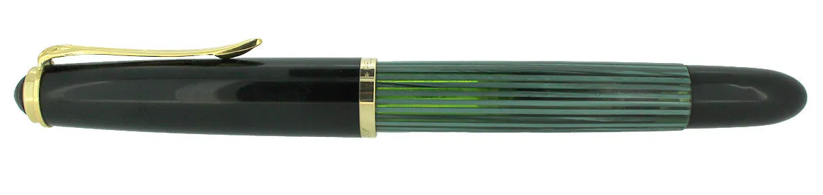 1950s PELIKAN 400NN FOUNTAIN PEN GREEN STRIATED CELLULOID B-BBB NIB RESTORED