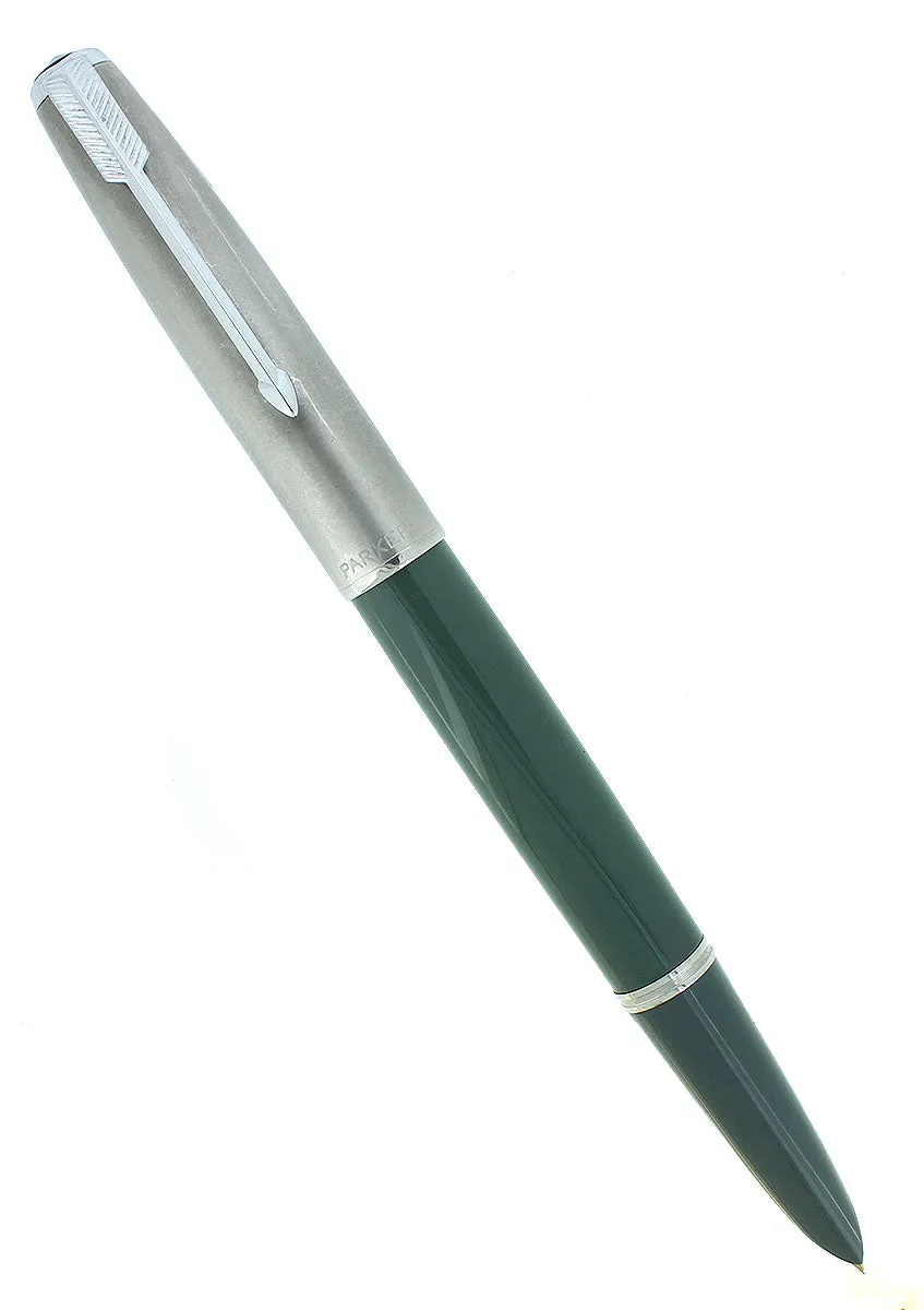 1951 PARKER 51 NAVY GREY AEROMETRIC SMOOTH FINE NIB FOUNTAIN PEN RESTORED
