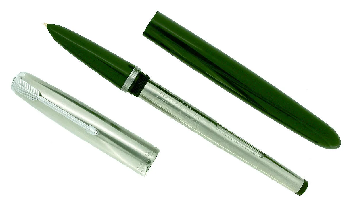 1952 PARKER 51 FOREST GREEN AEROMETRIC FOUNTAIN PEN MEDIUM NIB RESTORED