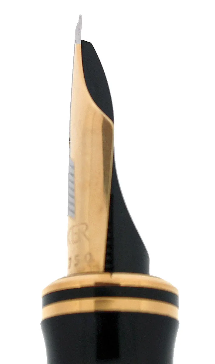 1990 PARKER DUOFOLD CENTENNIAL RED MARBLED 18K EXTRA BROAD OBLIQUE RIGHT HAND NIB FOUNTAIN PEN