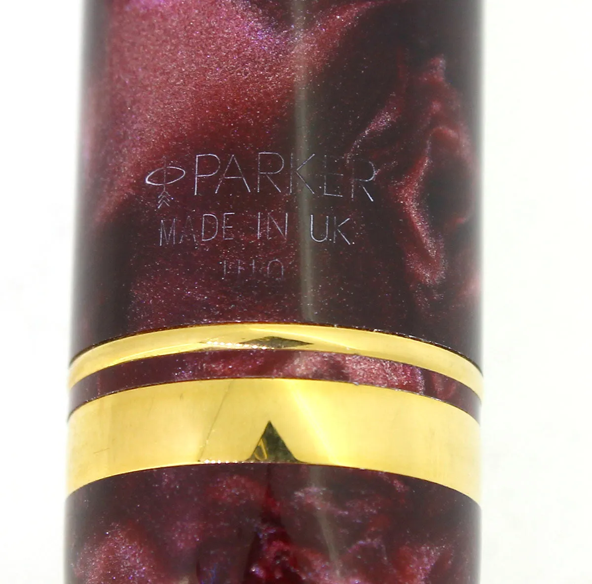 1990 PARKER DUOFOLD CENTENNIAL RED MARBLED 18K EXTRA BROAD OBLIQUE RIGHT HAND NIB FOUNTAIN PEN