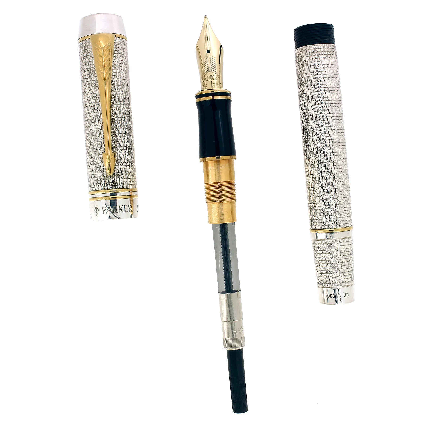 1999 PARKER DUOFOLD CLASSIC PENS CP5 MODERN LIMITED EDITION STERLING FOUNTAIN PEN