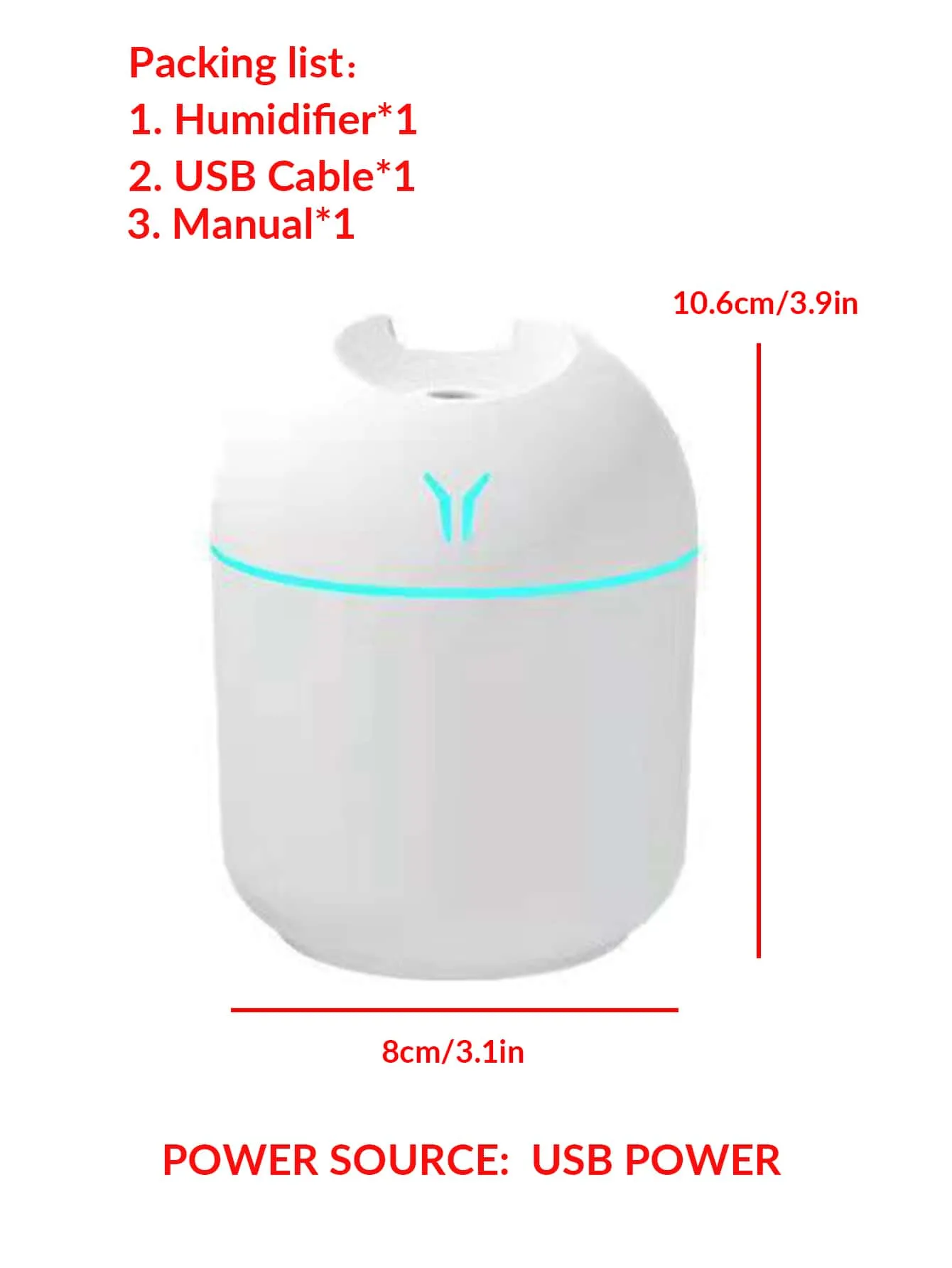 1pc Desktop USB Humidifier