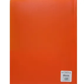 2-Pockets Poly Portfolio with 3 Prongs Solid Color Orange