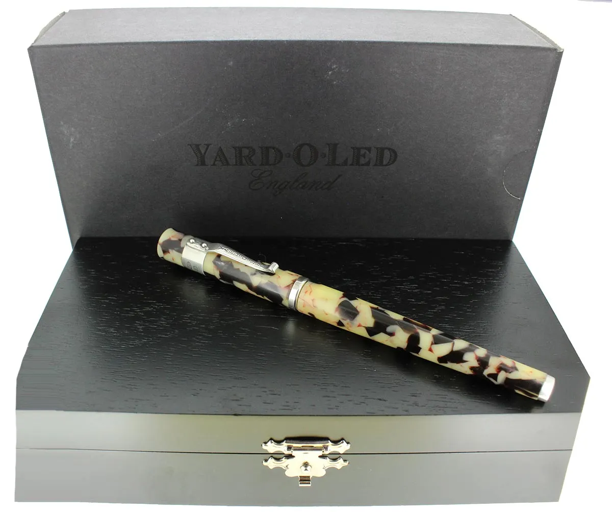 Mint Condition 2008 Yard-O-Led Astoria Sterling Silver Fountain Pen with Ebony Cream, Never Inked - NOS