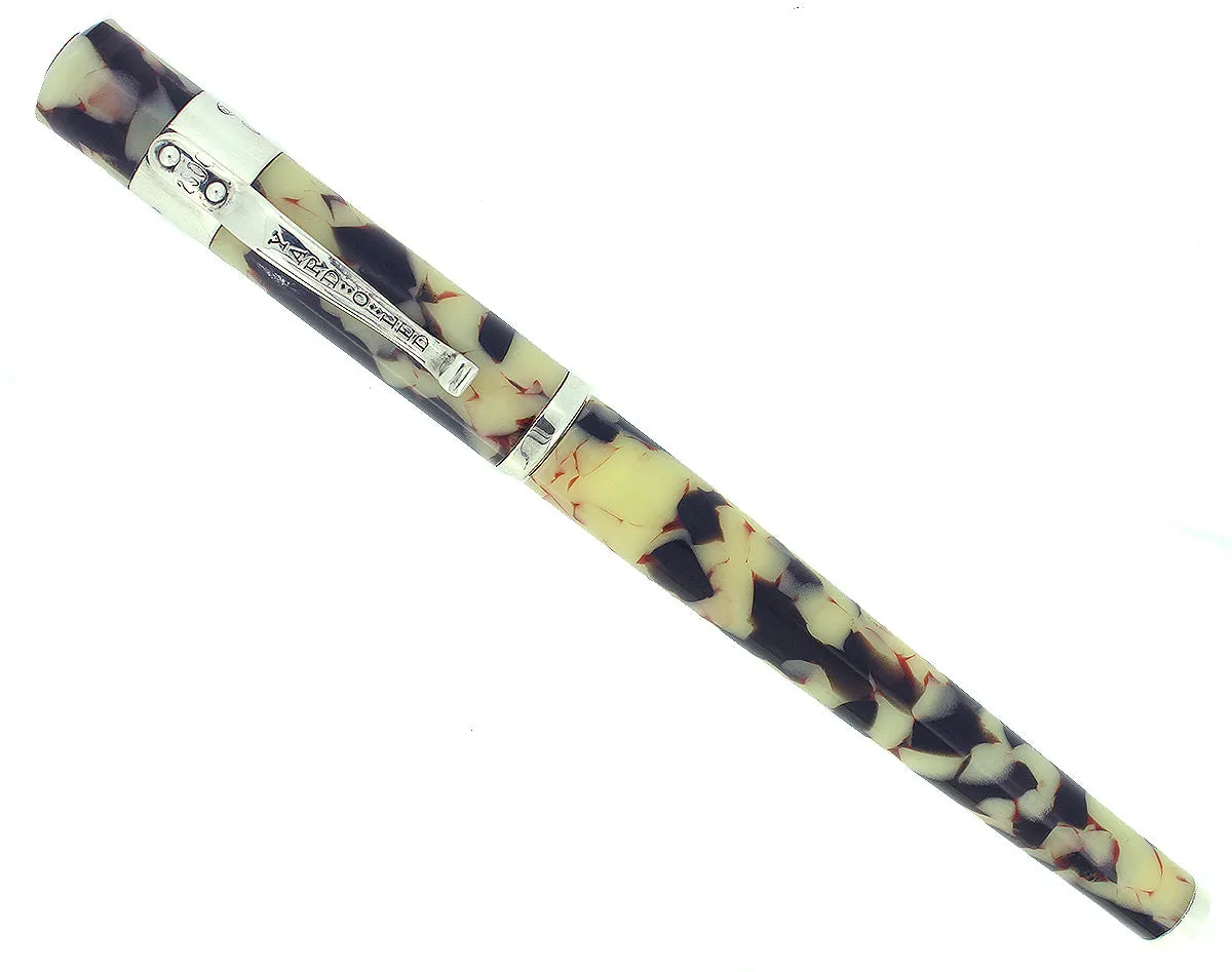 Mint Condition 2008 Yard-O-Led Astoria Sterling Silver Fountain Pen with Ebony Cream, Never Inked - NOS