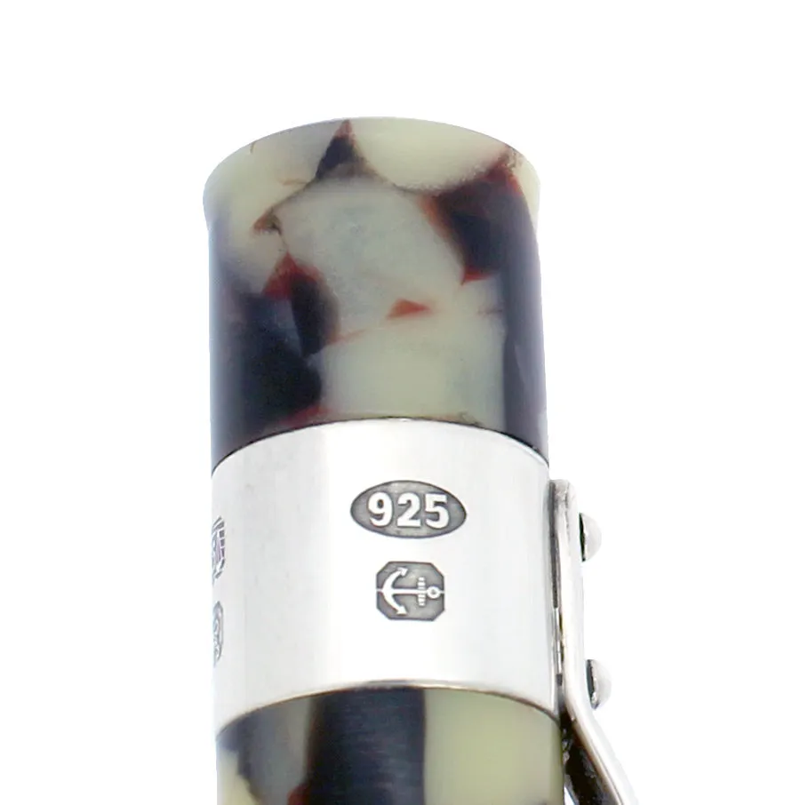 Mint Condition 2008 Yard-O-Led Astoria Sterling Silver Fountain Pen with Ebony Cream, Never Inked - NOS