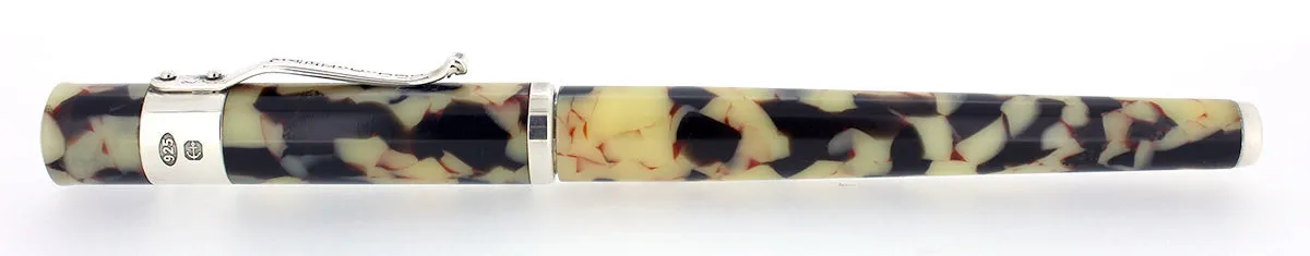 Mint Condition 2008 Yard-O-Led Astoria Sterling Silver Fountain Pen with Ebony Cream, Never Inked - NOS