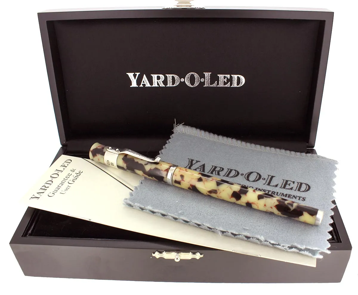 Mint Condition 2008 Yard-O-Led Astoria Sterling Silver Fountain Pen with Ebony Cream, Never Inked - NOS