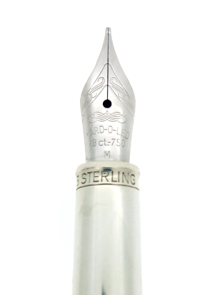 Mint Condition 2008 Yard-O-Led Astoria Sterling Silver Fountain Pen with Ebony Cream, Never Inked - NOS