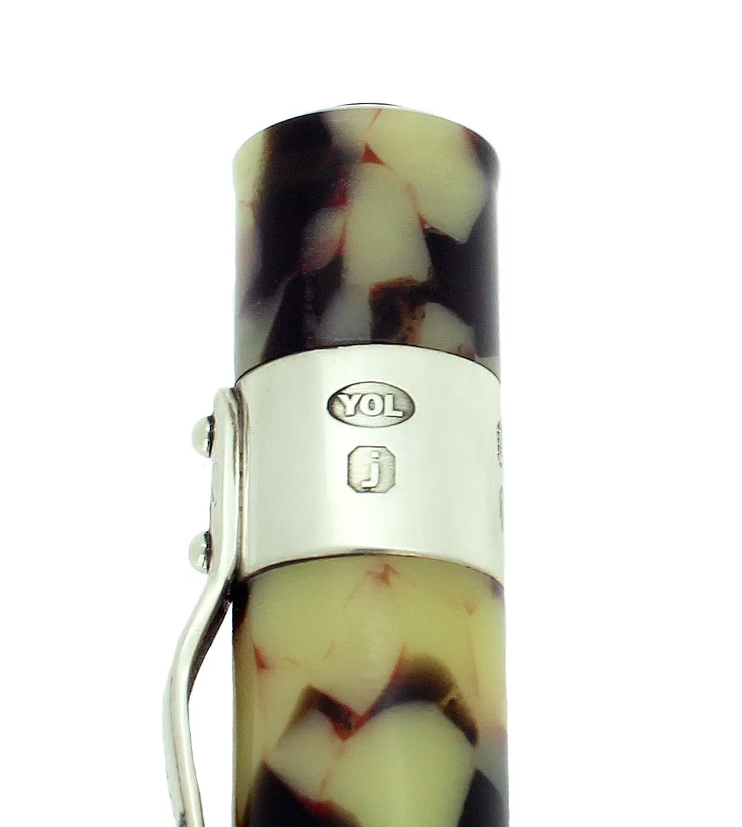 Mint Condition 2008 Yard-O-Led Astoria Sterling Silver Fountain Pen with Ebony Cream, Never Inked - NOS
