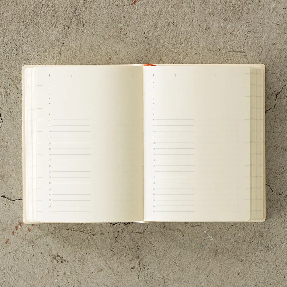 2024 A6 Midori ONE DAY Per PAGE Planner One Day Per Page "Lay Flat" Monthly Blocks & Timed Pages | 415 Pages