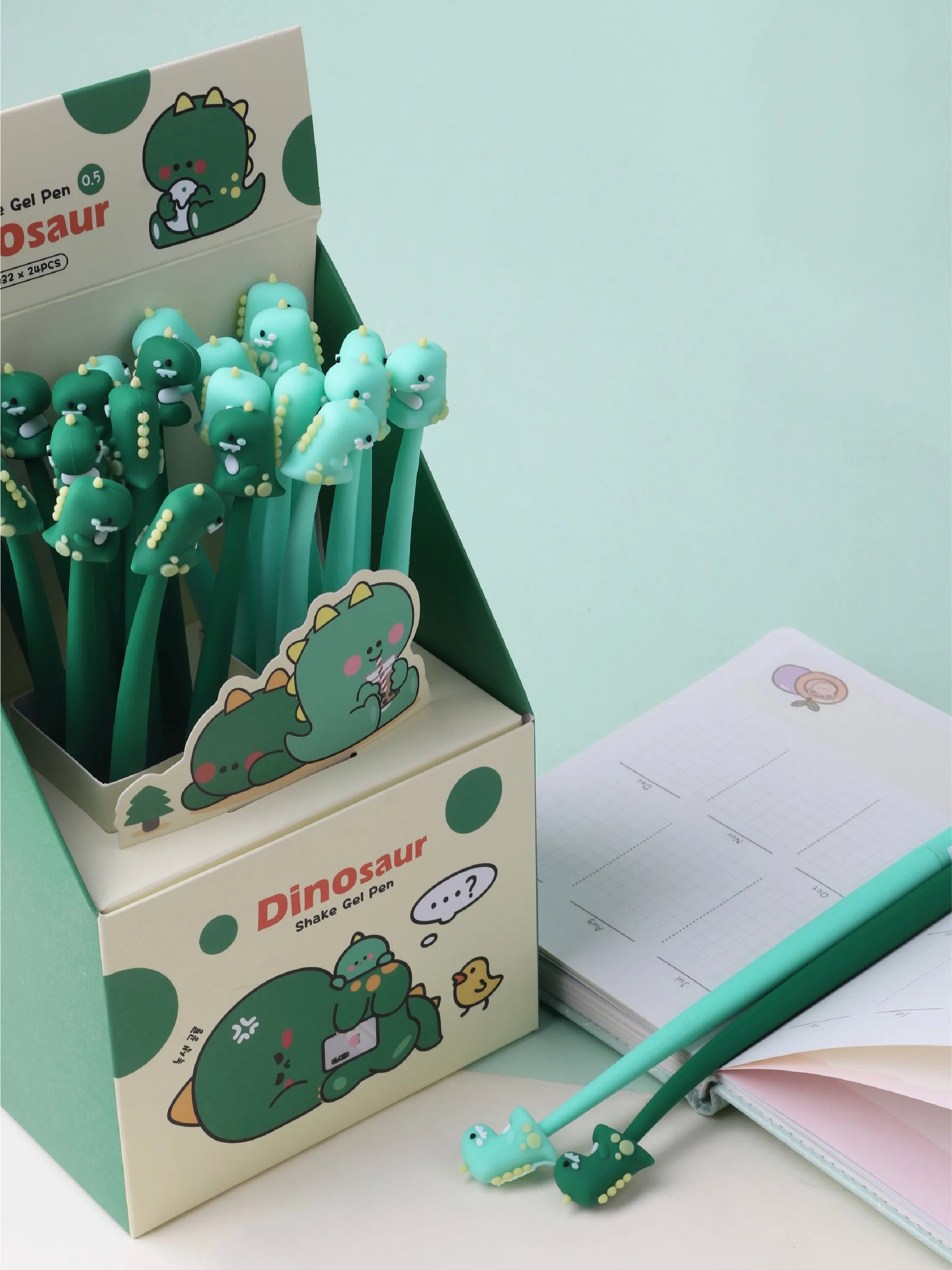 22492 DINOSAUR WIGGLE GEL PEN-24
