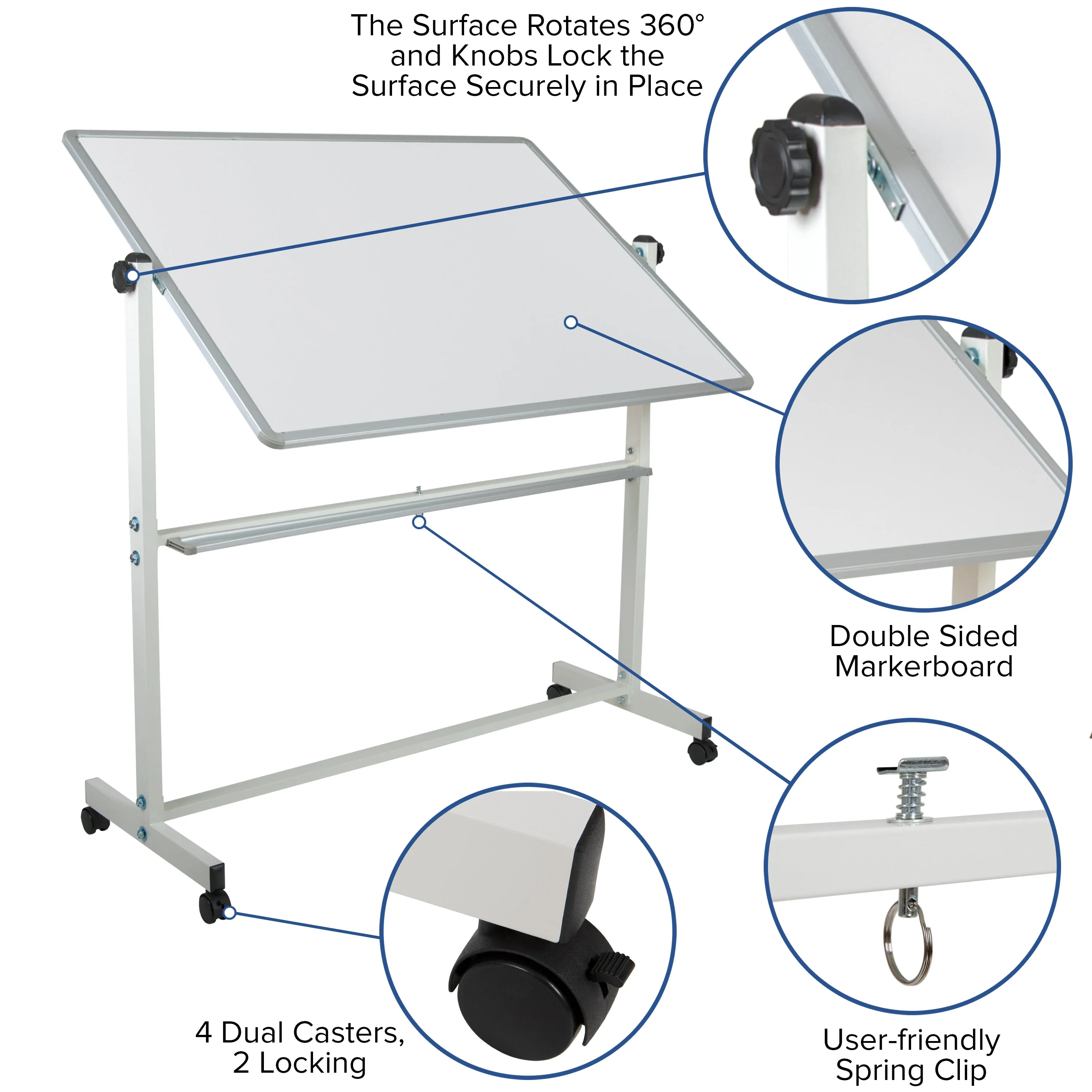 53"W x 62.5"H White Board YU-YCI-003-GG