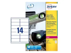 Avery® Heavy Duty Laser Labels, 99.1 x 38.1 mm, 280 Labels - L7063-20 (Pack of 20)