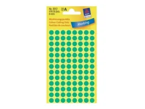 Avery Marking Labels, Dots, 8 mm, Green, 416/pack