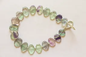 Bi-Fluorite gemstone Crown cut beads