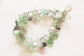 Bi-Fluorite gemstone slice cut beads