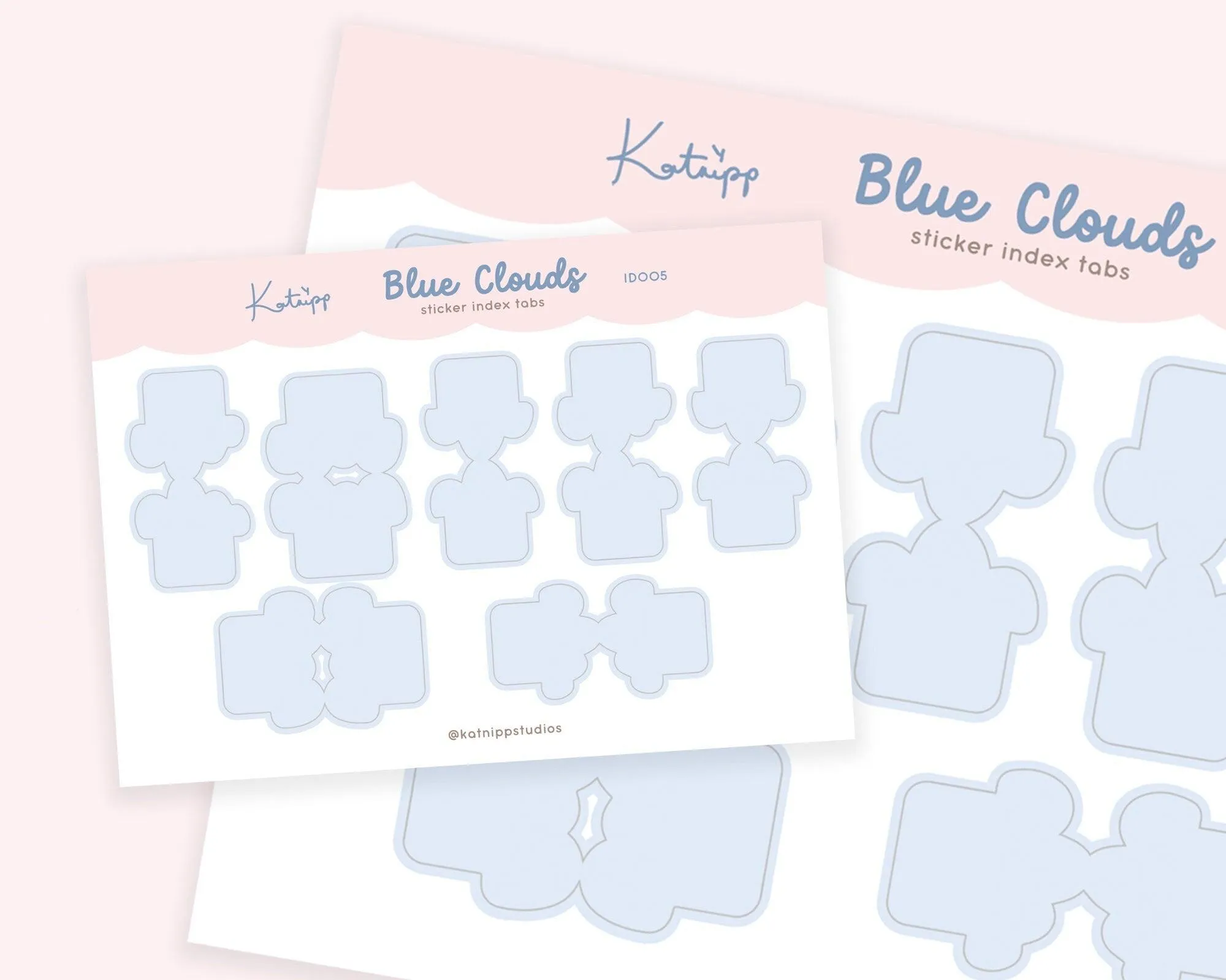 Blue Cloud Index Tabs – Cute Divider Stickers for Planners & Cards | ID005