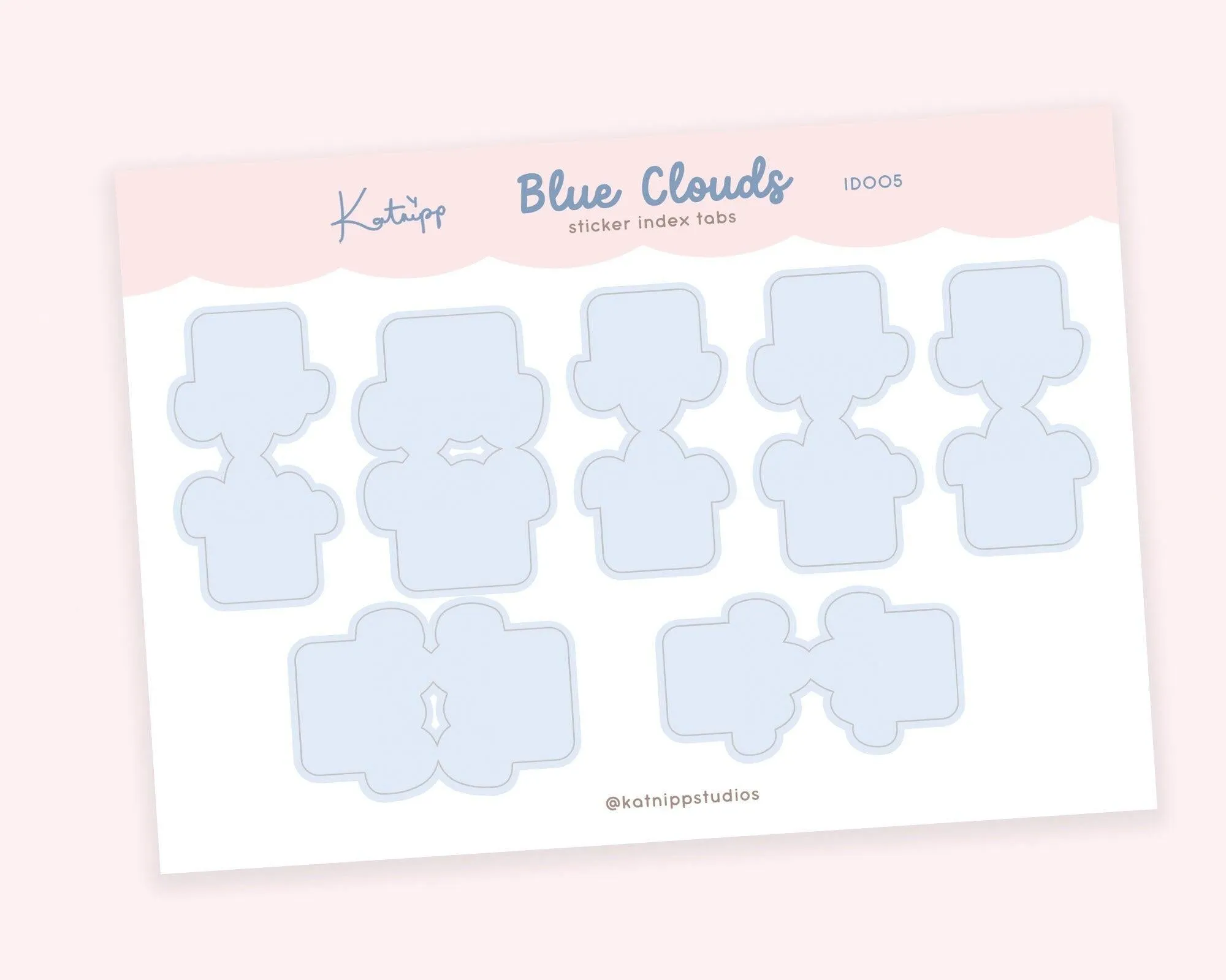 Blue Cloud Index Tabs – Cute Divider Stickers for Planners & Cards | ID005