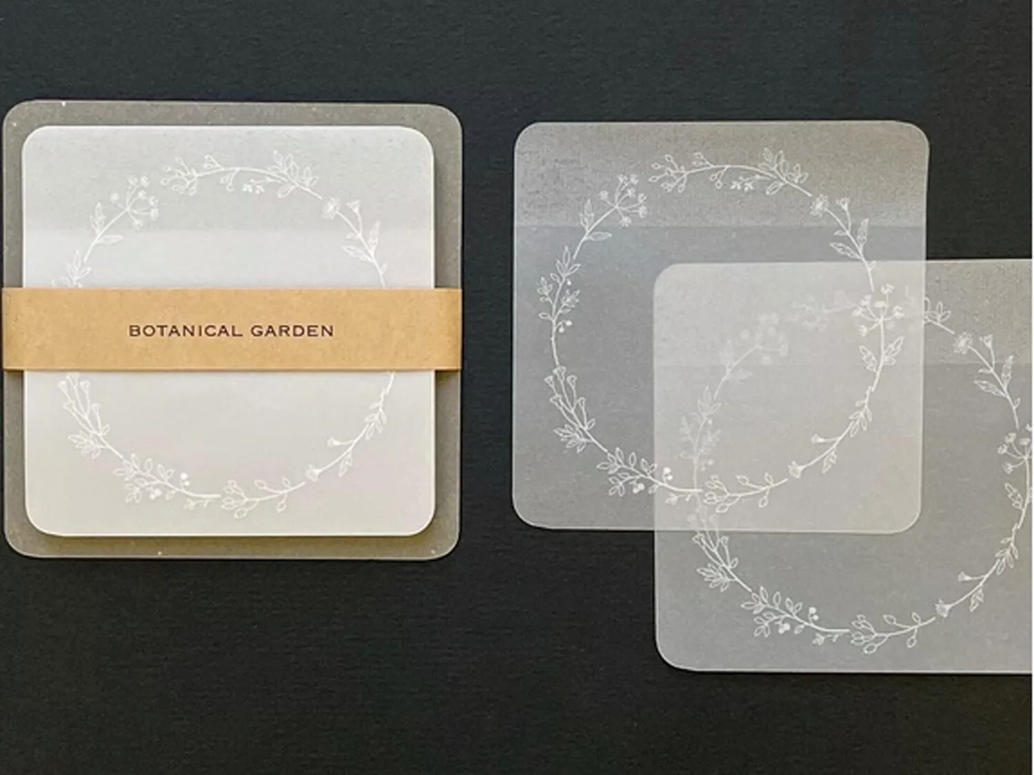 Botanical Glassine Paper Sticky Notes - Wreath
