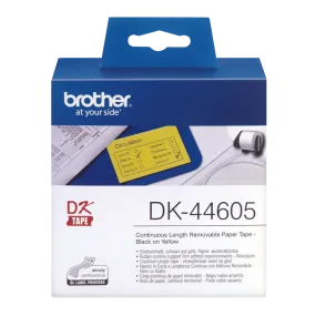 Brother Yellow Removable Paper 62mm x 30.5m - DK44605
