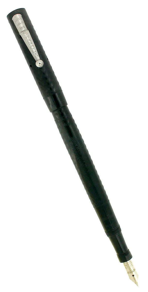 C1918 MABIE TODD SWAN MILITARY SAFETY BLACK CHASED HR INK TABLET FOUNTAIN PEN