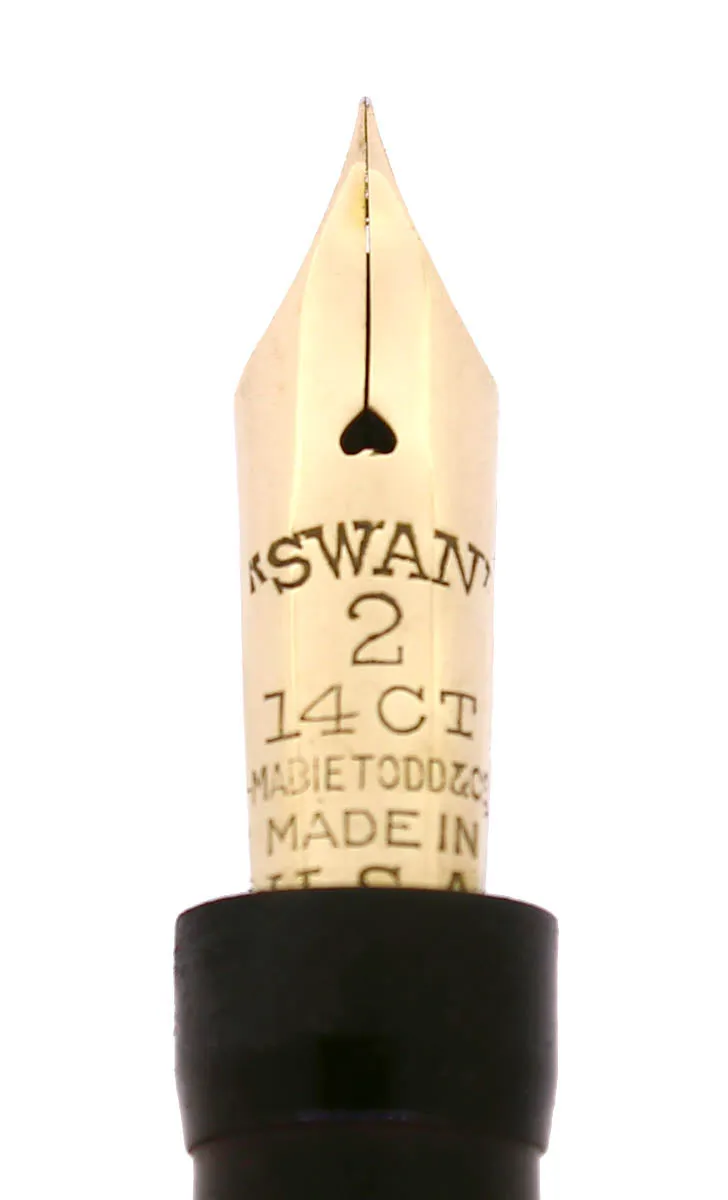 C1918 MABIE TODD SWAN MILITARY SAFETY BLACK CHASED HR INK TABLET FOUNTAIN PEN