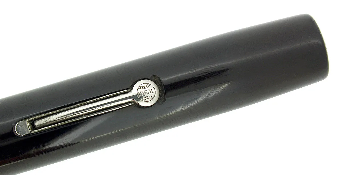 C1927 WATERMAN 58 BLACK CHASED HARD RUBBER FINE NIB FOUNTAIN PEN RESTORED