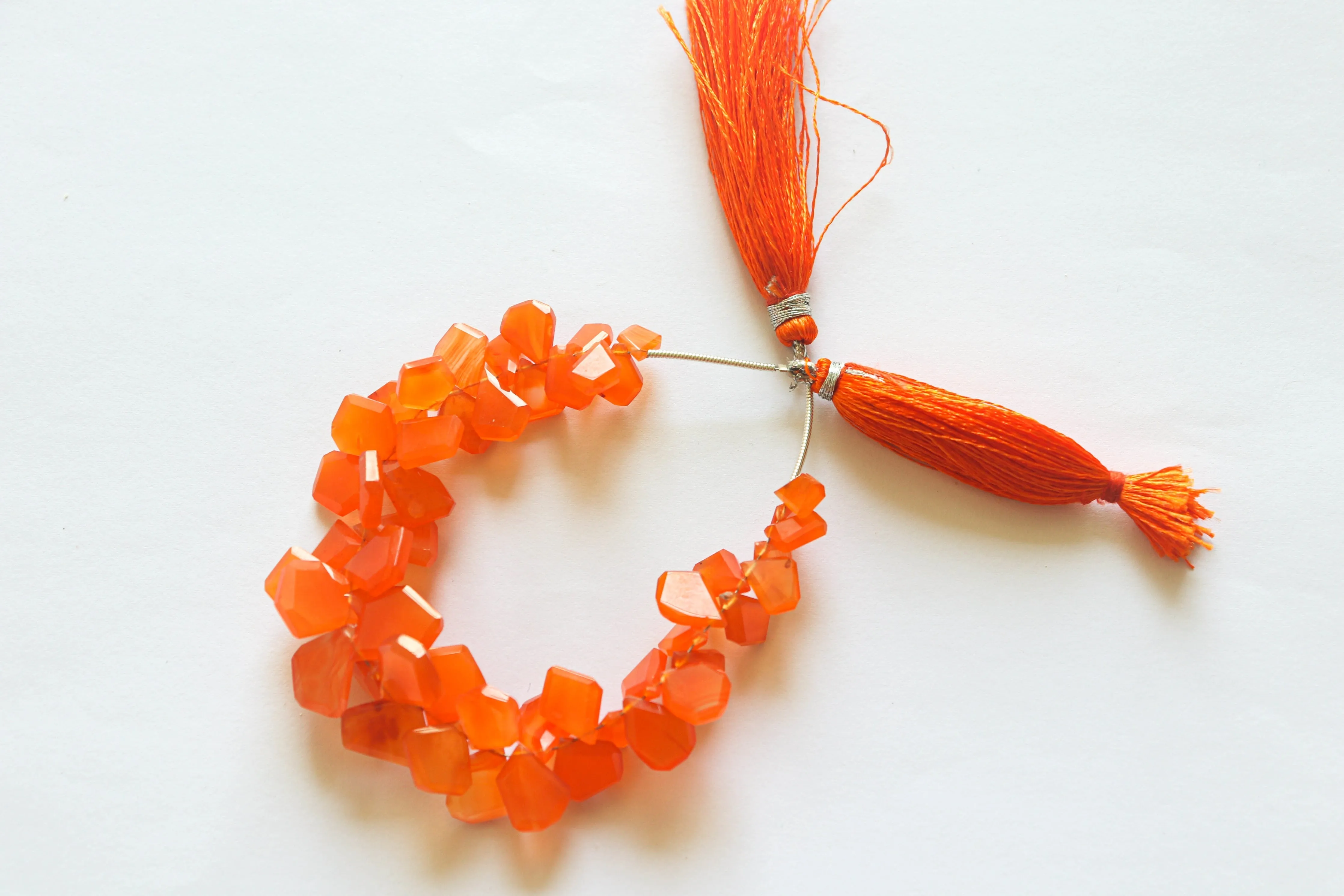 Carnelian gemstone slice cut beads