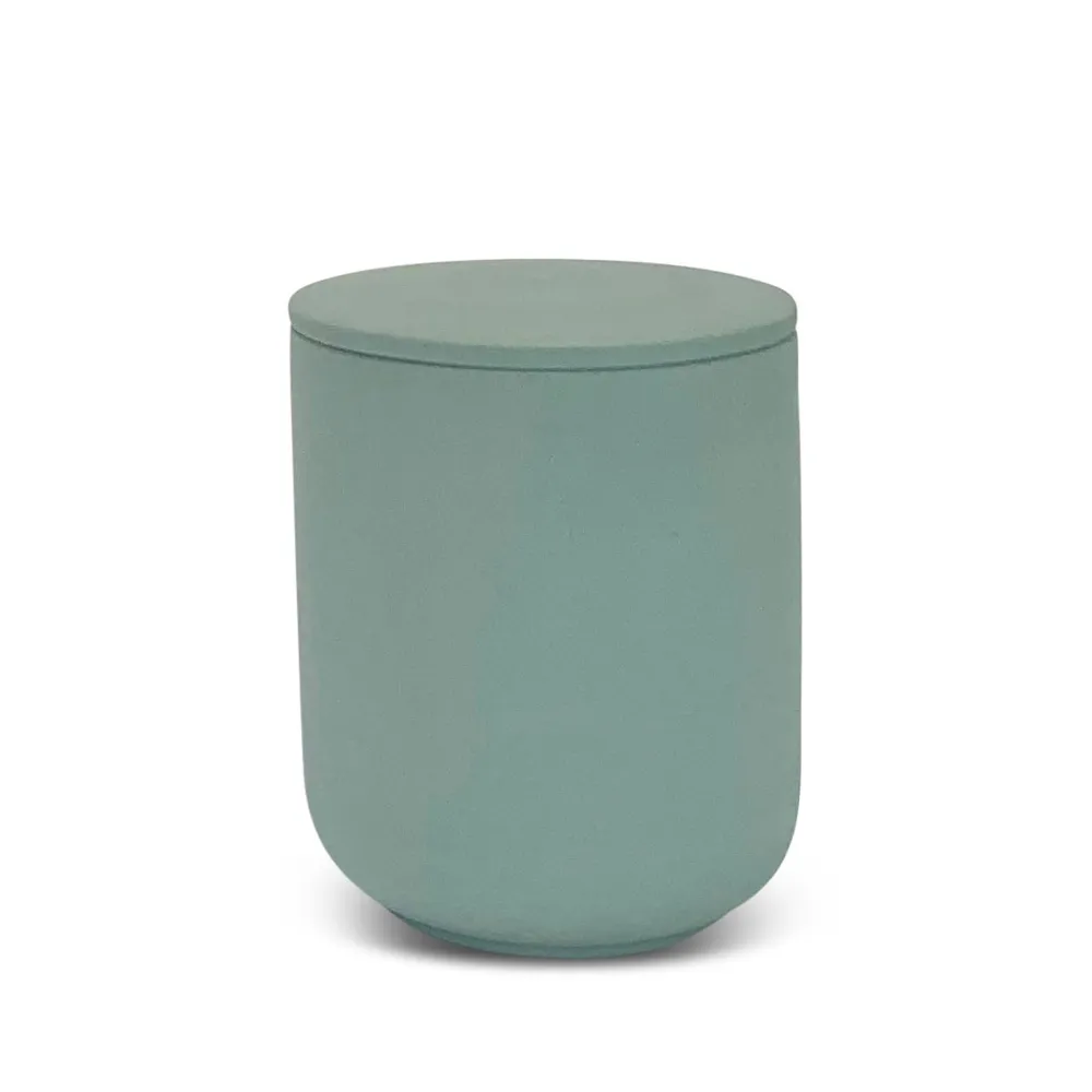 Ceramic Pot Candle - Matt Sage Green with Lid - Lime Basil and Mandarin