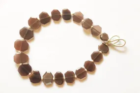 Chocolate Moonstone gemstone Crown cut beads