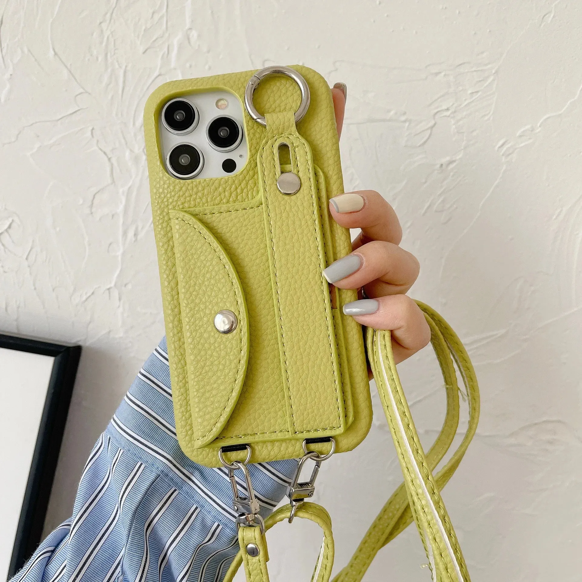Classic Stylish Card Wallet Leather Crossbody Phone Case Cover for iPhone